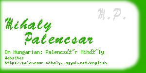 mihaly palencsar business card